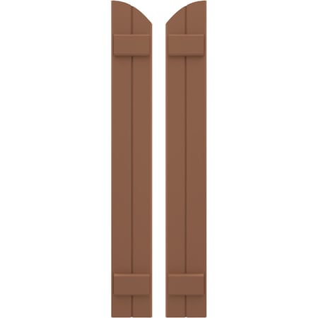 Americraft 2-Board (2 Batten) Wood Joined Board-n-Batten Shutters W/ Ellipt Top, ARW101BE207X74BTH